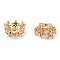 Brass Micro Pave Clear Cubic Zirconia Bead Caps, Cadmium Free & Nickel Free & Lead Free, Star, Real 18K Gold Plated, 11.5x5mm, Hole: 2mm