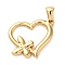 Golden Plated 304 Stainless Steel Pendants, Insect Theme Charms, Heart, 20x23.5x3mm, Hole: 6x3mm