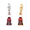 304 Stainless Steel European Dangle Charms, Large Hole Pendants with Enamel, Bottle with Word Cola, Mixed Color, 27mm, Hole: 4mm