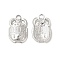 Non-Tarnish Ion Plating(IP) 304 Stainless Steel Pendants, Beetle Charms, Stainless Steel Color, 20.5x13x2.5mm, Hole: 2.7mm