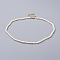 Natural Freshwater Pearl Necklaces, with Brass Extender Chains and Kraft Paper Cardboard Jewelry Boxes, White, 14.57 inch(37cm)