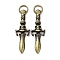 Tibetan Style Brass Pendants, Cadmium Free & Lead Free, Sword, Antique Bronze, 55x15.5x4.5mm, Hole: 5x7.5mm