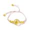 Handmade Dry Pressed Flower Link Bracelet for Girl Women, Babysbreath Glass Cover Beads Adjustable Bracelet, Gold, Inner Diameter: 5/8~ 3-1/8 inch(1.5~7.9cm)