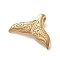 304 Stainless Steel Pendants, Fishtail Shape, Golden, 17x25.5x2mm, Hole: 7x3mm