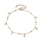Brass Cable Chain Anklets, Satellite Chains, Heart Charm Anklets, Golden, 8-7/8 inch(22.5cm)