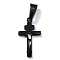 304 Stainless Steel Pendants, for Jewelry Making, Cross, Electrophoresis Black, 21x11.5x1.3mm, Hole: 3.5x7mm