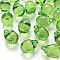 Autumn Theme Transparent Acrylic Pendants, Faceted, 3D Persimmon, Green, 27.5x19.5mm, Hole: 4mm, about 95pcs/500g
