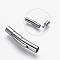 Tarnish Resistant 304 Stainless Steel Bayonet Clasps, Tube, Stainless Steel Color, 22.5x4x5mm, Hole: 3mm