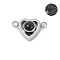 201 Stainless Steel 100 Languages I love you Projection Connector Charms, with Glass, Heart, Stainless Steel Color, 11x17x8mm, Hole: 1.8mm