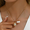 Brass Micro Pave Cubic Zircon Flower Pendant Necklaces for Women