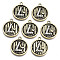 Alloy Pendants, with Rhinestone, Cadmium Free & Nickel Free & Lead Free, Flat Round with Letter L, Antique Golden, 22.5x19.5x2.5mm, Hole: 1.8mm