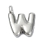 Anti-Tarnish 304 Stainless Steel Pendants, Letter Charm, Letter W, 18x15.5x4mm, Hole: 1.6mm