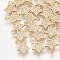Brass Cubic Zirconia Charms, Cadmium Free & Nickel Free & Lead Free, Star, Clear, Real 18K Gold Plated, 9x8x2mm, Hole: 1mm