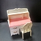 ABS Plastic Mini Desk Chair Sets, Micro Landscape Dollhouse Accessories, Pretending Prop Decorations, White, 37x40x75mm