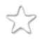 Brass Linking Rings, Lead Free & Cadmium Free, Star, 925 Sterling Silver Plated, 15.5x16x1mm, Inner Diameter: 11x13.5mm