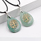 Natural Green Aventurine Pendant Necklaces, Imitation Leather Cord Necklaces for Women, 17.72 inch(45cm)