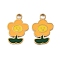 304 Stainless Steel Pendants, with Enamel, Ion Plating(IP), Sunflower Charm, Real 18K Gold Plated, Gold, 18x12.5x1.5mm, Hole: 2.4mm