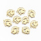 304 Stainless Steel Links Connectors, Laser Cut, Real 18K Gold Plated, 15x18x1mm, Hole: 0.8mm