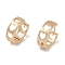 Hollow Heart Brass Hoop Earrings, Ring, Real 18K Gold Plated, 12x4.5mm