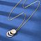 304 Stainless Steel Roman Numeral 3 Ring Pendant Necklaces, with White Plastic, Ion Plating(IP), Platinum & Rose Gold, 18.27 inch(46.4cm)