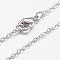 Brass Chain Necklaces, Cross/Rolo Chain, with Lobster Claw Clasps, Real Platinum Plated, 17.6 inch(44.8cm), 1.5mm