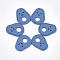 Painted Poplar Wood Pendants, Doll, Royal Blue, 25x19x2mm, Hole: 1.5mm
