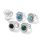 Ion Plating(IP) 304 Stainless Steel Ring, Adjustable Synthetic Mixed Stone Rings, Oval, 17x22mm, Inner Diameter: Adjustable