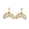 Brass Micro Pave Clear Cubic Zirconia Charms, Cadmium Free & Nickel Free & Lead Free, Long-Lasting Plated, Fishtail, Real 14K Gold Plated, 15.5x14.5x3.5mm, Hole: 1mm