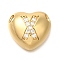 Rack Plating Brass Micro Pave Cubic Zirconia Pendants, Cadmium Free & Lead Free, Heart with Letter A~Z Charms, Real 18K Gold Plated, Letter X, 14.5x16x6mm, Hole: 3mm