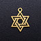 201 Stainless Steel Pendants, for Jewish, Star of David, Golden, 16x12x1mm, Hole: 1.5mm