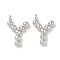 Brass Pendants, Cadmium Free & Nickel Free & Lead Free, Letter Charms, Platinum, 13x8.5x2mm, Hole: 1mm
