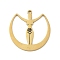 201 Stainless Steel Pendants, Moon with Human, Golden, 20x19.5x1mm, Hole: 1.2mm
