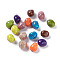 Crackle Opaque Acrylic Beads, Imitation Turquoise, Oval, Mixed Color, 13~14.5x12x11~12mm, Hole: 2mm, about 422pcs/500g