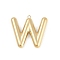 304 Stainless Steel Pendants, Ion Plating(IP), Letter Charm, Letter W, 36.5x40x6mm, hole: 2.1mm