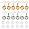 20 Pairs 4 Style Blank Glass Dome Dangle Earrings & Stud Earrings, Flat Round 304 Stainless Steel Earrings for Women, Golden & Stainless Steel Color, 13x14mm, 33mm, 5 Pair/style