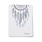 100Pcs Woven Web/Net with Feather Print Paper Jewelry Display Cards, for Earrings and Necklaces Display, Rectangle, 7.8x5.8x0.05cm