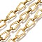 Ion Plating(IP) 304 Stainless Steel Teardrop Link Chains, Unwelded, Real 18K Gold Plated, 13.5x7.5x1.5mm