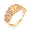 Brass Micro Pave Cubic Zirconia Cup Peg Ring Settings, Adjustable Ring Settings for Half Drilled Beads, Cadmium Free & Nickel Free & Lead Free, Real 18K Gold Plated, 10mm, Inner Diameter: 17mm, Pin: 0.8mm