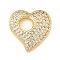 Brass Micro Pave Cubic Zirconia Pendants, Heart Charms, Lead Free & Cadmium Free, Long-Lasting Plated, Rack Plating, Real 18K Gold Plated, 18.5x18x3mm, Hole: 5.5mm