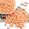 Imitation Jade Glass Seed Beads, Luster, Baking Paint, Round, PeachPuff, 5.5x3.5mm, Hole: 1.5mm