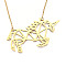 201 Stainless Steel Pendant Necklaces, with Cable Chains, Unicorn, Golden, 17.9 inch(45.5cm), 2mm, Unicorn: 38x53x2mm