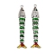 Brass Micro Pave Cubic Zirconia Pendants, with Enamel, Fish, Real Platinum Plated, 45x10.5x6mm, Hole: 1.4mm