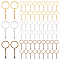 15Pcs 3 Colors Iron Split Key Rings, with Zinc Alloy Lobster Claw Clasps, Mixed Color, 66mm, 5pcs/color