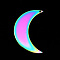 201 Stainless Steel Pendants, Laser Cut, Moon, Rainbow Color, 44x29x1mm, Hole: 1.6mm