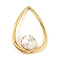 304 Stainless Steel Micro Pave Cubic Zirconia Pendants, Teardrop with Round, Clear, 28.5x18.5x4.5mm, inner diameter: 16.5x14.5mm