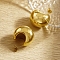 304 Stainless Steel Stud Earrings, Teardrop, Golden, No Size