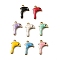 304 Stainless Steel Enamel Charms, Golden, Mixed Color, Dolphin, 12x9x2mm, Hole: 1mm