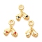 Brass Enamel Heart Gloves European Dangle Charms, Large Hole Pendants, Cadmium Free & Nickel Free & Lead Free, Real 18K Gold Plated, Mixed Color, 30mm, Hole: 5mm