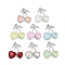 K5 Glass Pendants, Alloy Findings, UV Plated, Cherry, Platinum, 19x16x5mm, Hole: 2mm