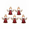 Alloy Enamel Pendants, with Crystal Rhinestone, Light Gold, Cadmium Free & Nickel Free & Lead Free, Angel, Red, 21.5x18x3mm, Hole: 2mm